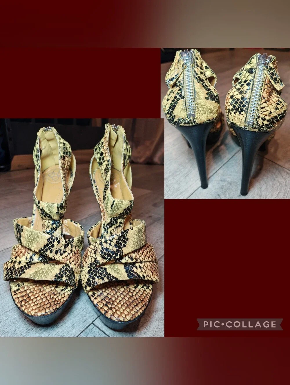 🐍Y2K BCBGeneration Kassidia Platform Python Snakeskin Stiletto Heels🐍